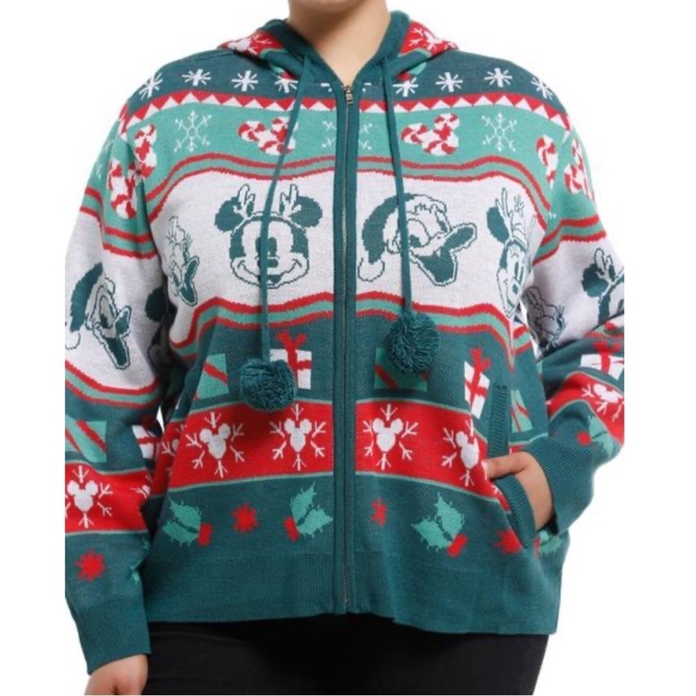 Disney Her Universe Mickey Mouse Christmas Knit Sweatshirt NEW XL 2X Fair Isle